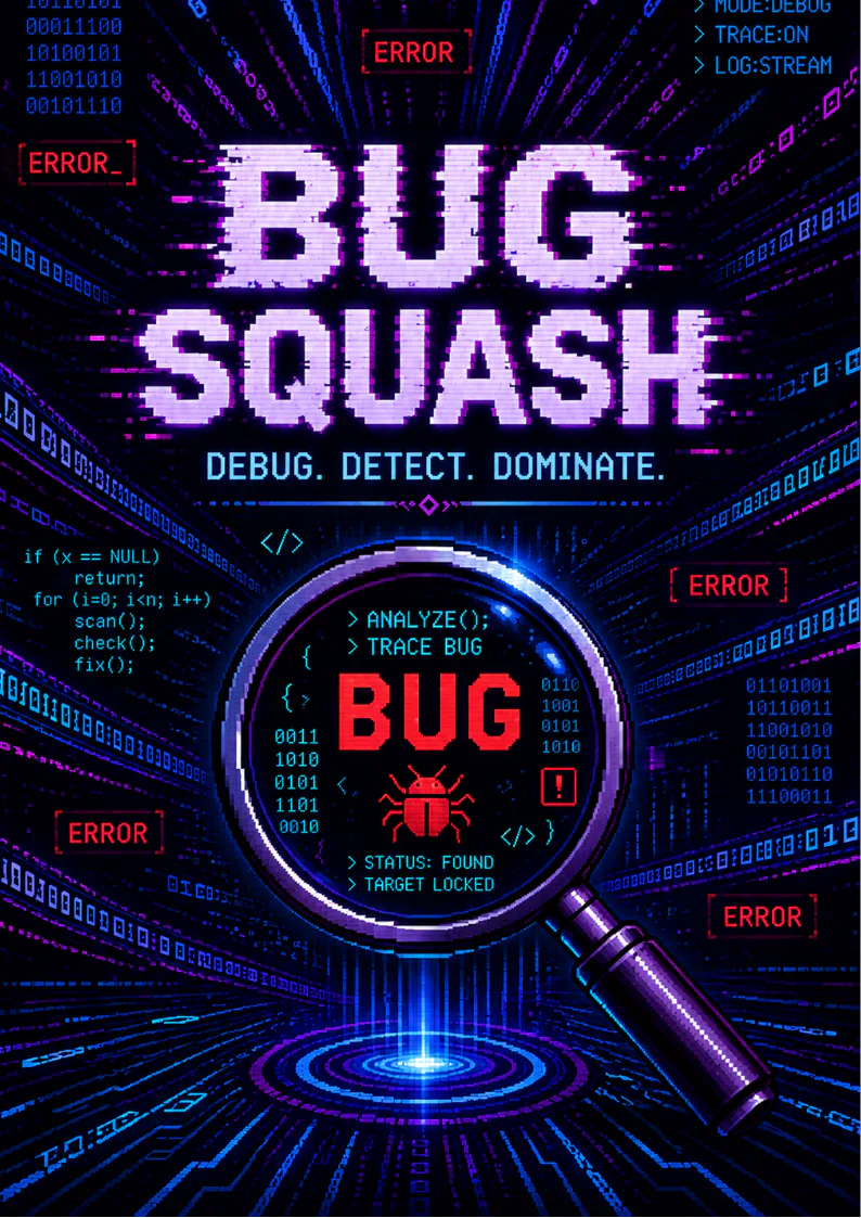 Pixel-art poster for Bug Squash