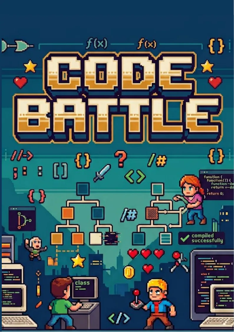 Pixel-art poster for Code Battle