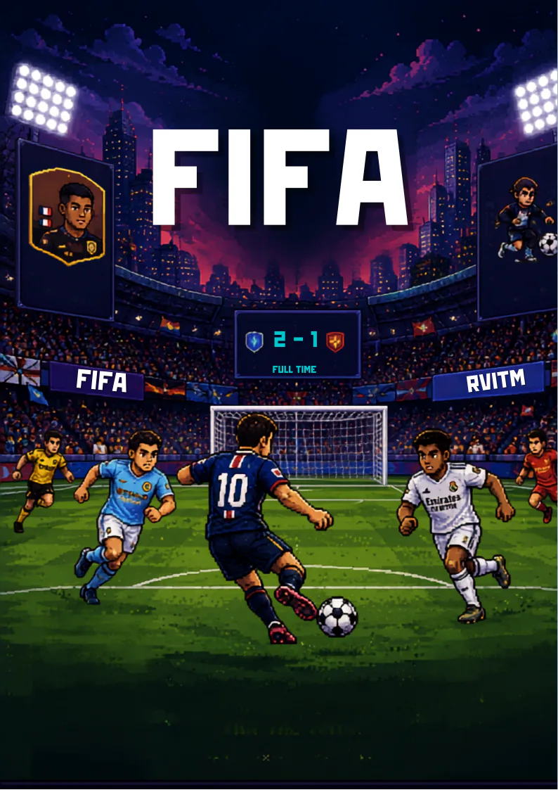 Pixel-art poster for FIFA