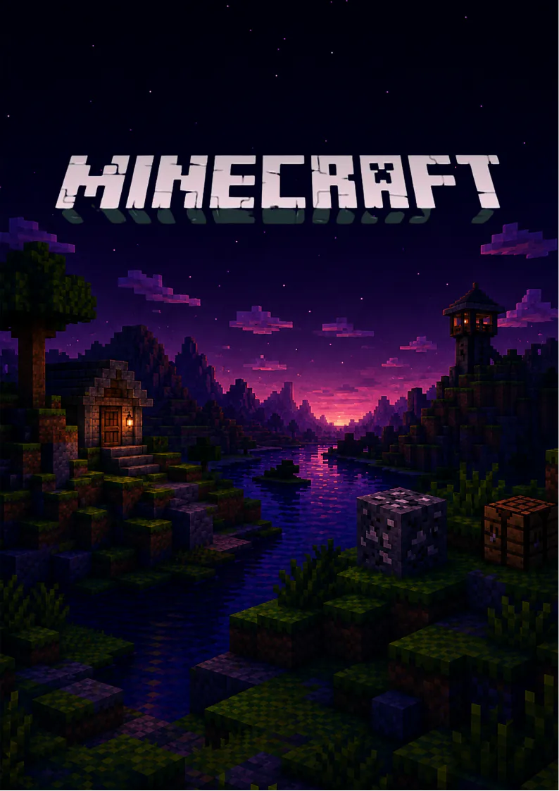 Pixel-art poster for Minecraft