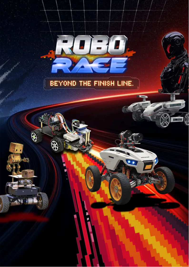 Pixel-art poster for Robo Race