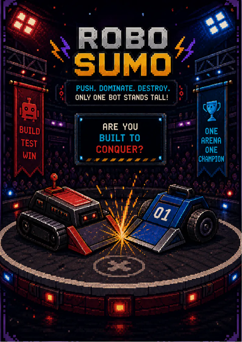 Pixel-art poster for Robo Sumo