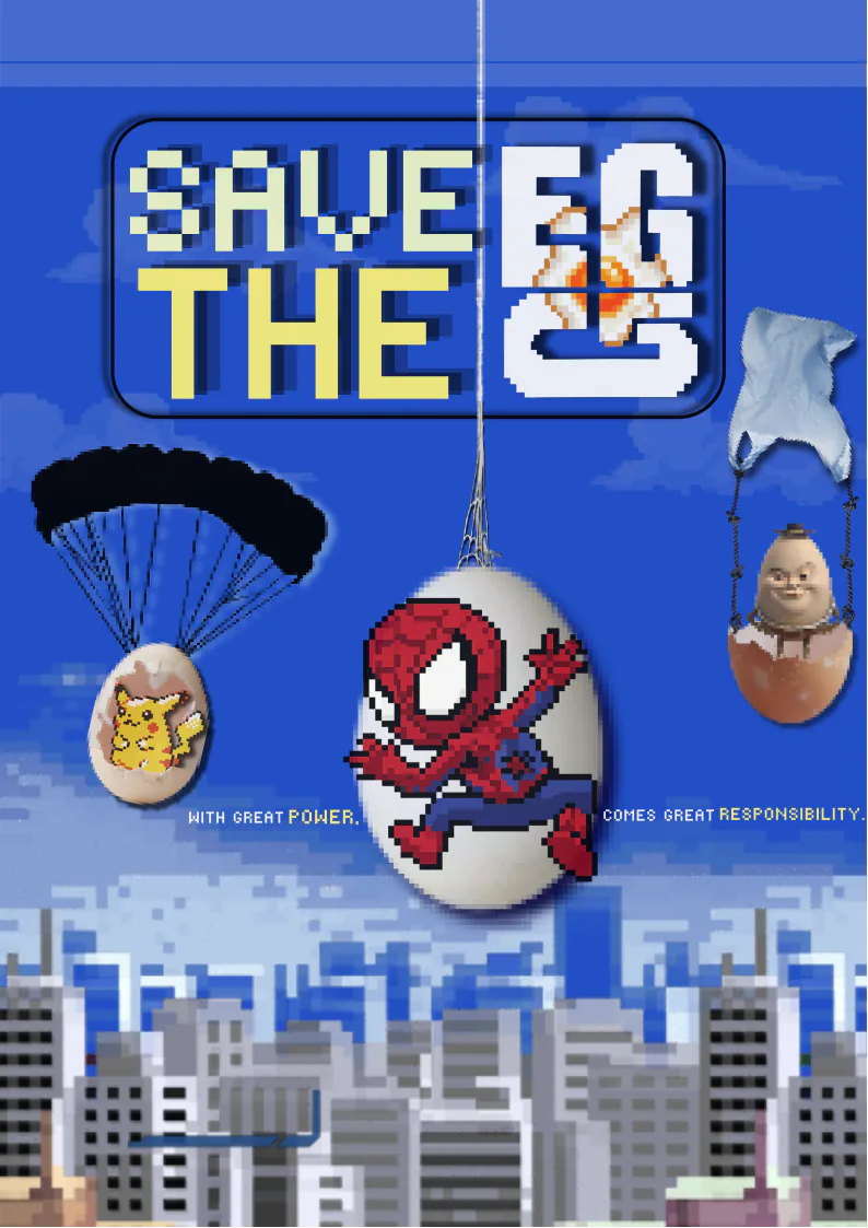 Pixel-art poster for Save the Egg