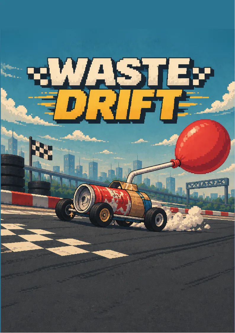 Pixel-art poster for Waste Drift
